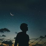 silhouette of man during nighttime